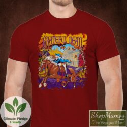 1993 Grateful Dead Skeleton Riding A Horse Shirt Men Short Sleeve