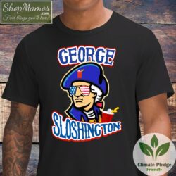 4th Of July George Sloshington T Shirt Men Short Sleeve