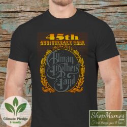 Allman Brothers Band 45th Anniversary Tour Shirt Black Men Short Sleeve