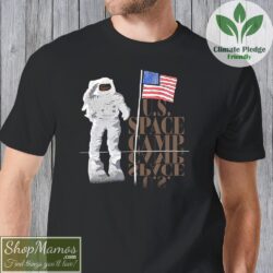 Astronaut Flag Us Space Camp T Shirt Men Short Sleeve