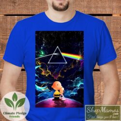 Charlie Brown And Snoopy Pink Floyd T Shirt Men Short Sleeve