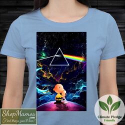 Charlie Brown And Snoopy Pink Floyd T Shirt Women Short Sleeve