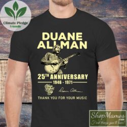 Duane Allman 25th Anniversary Shirt 1946 1971 Allman Brothers Band Shirt Men Short Sleeve