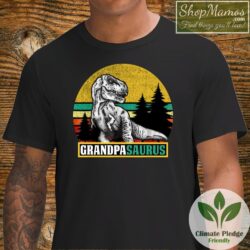 Grandpasaurus Papa T Shirt Men Short Sleeve