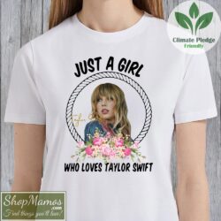 Just A Girl Who Loves Taylor Swift Fan T Shirt Womens Women Short Sleeve