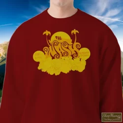 Dr Dre Snoop Dogg The Wash Promo Movie Shirt For Hip Hop Fans 9 Men's Dr Dre Snoop Dogg The Wash Promo Movie For Hip Hop Fans Sweatshirt In Maroon, Front View On Light Wood Background