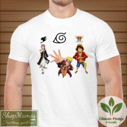 Naruto Fairy Tail One Piece Natsu Luffy T Shirt Men Short Sleeve