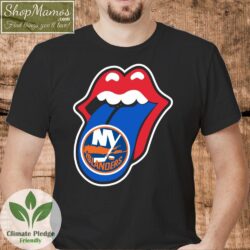 New York Islanders X The Rolling Stones Logo Shirt Men Short Sleeve