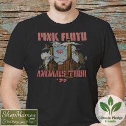 Pink Floyd Animals Tour 77 T Shirt Vintage Men Short Sleeve