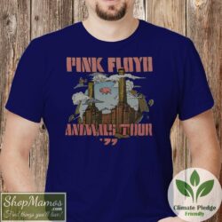 Pink Floyd Animals Tour 77 T Shirt Vintage Men Short Sleeve