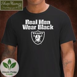 Real Men Wear Black Raiders T Shirt Men Short Sleeve