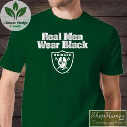 Real Men Wear Black Raiders T Shirt Men Short Sleeve