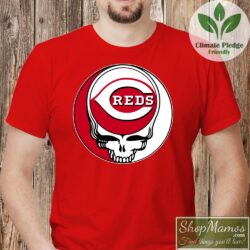 Steal Your Face Grateful Dead Cincinnati Reds T-shirt Men Short Sleeve