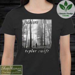 Taylor Swift Folklore Album T Shirt Vintage Black Women Short Sleeve