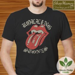 Vintage Rolling Stones Fangs T Shirt Rolling Stones Vampire Shirt Men Short Sleeve