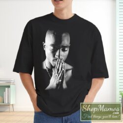 tupac praying shirt front 1727319906 black SKU 125910 jpg