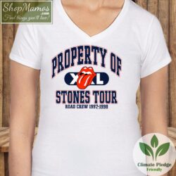 Vintage 90s Property Of Rolling Stones Tour Road Crew 1997-1998 Shirt Women V Neck