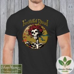 Vintage Grateful Dead Skull And Roses T Shirt Men Short Sleeve