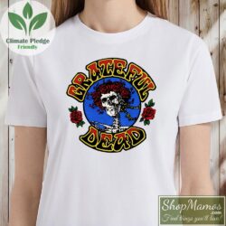 Vintage Grateful Dead Skull And Roses T Shirt Women Short Sleeve