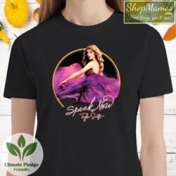 Vintage Taylor Swift Speak Now T Shirt Black Women Short Sleeve