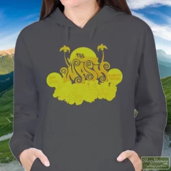 Dr Dre Snoop Dogg The Wash Promo Movie Shirt For Hip Hop Fans 1 Women's Dr Dre Snoop Dogg The Wash Promo Movie For Hip Hop Fans Hoodie In Charcoal, Front View On Dark Wood Background