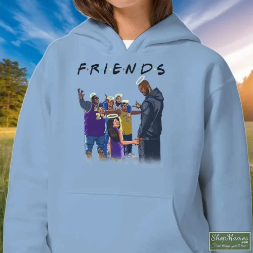 Friends Rip Legends The Notorious Big Biggie S Tupac Shakur 2pac Nipsey Hussle Women’s Hoodie – Light Blue Front View On Dark Wood Background Women's Friends Rip Legends The Notorious Big Biggie S Tupac Shakur 2pac Nipsey Hussle Hoodie In Light Blue, Front View On Dark Wood Background